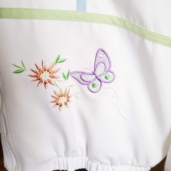 90's Alfred Dunner Vintage White Jacket With Butterfly Size 14 - Picture 8 of 10